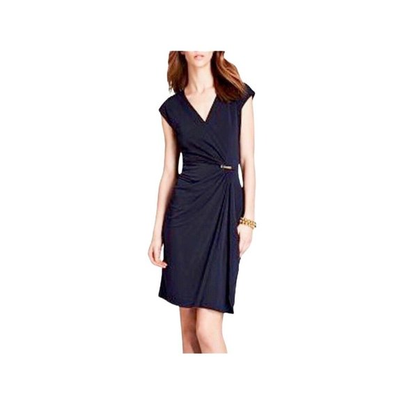 Michael Kors Dresses & Skirts - Michael Michael Kors Sleeveless V-Neck Faux Wrap Midnight Blue Jersey Dress XS